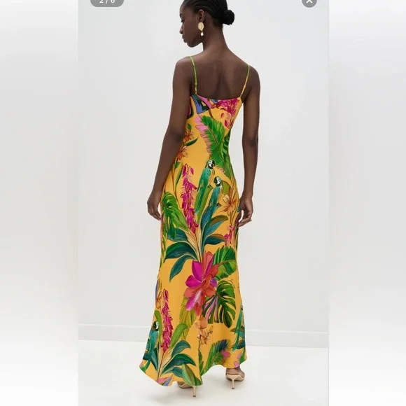 Farm Rio Colorful Tropical maxi slip dress - Picture 2 of 11